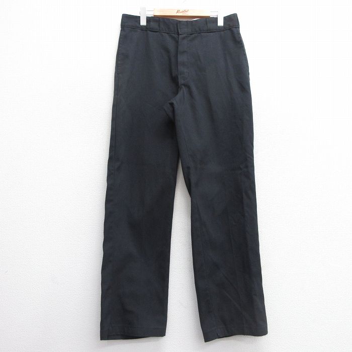 W34★古着 ディッキーズ Dickies パンツ メンズ 874 黒 ブラック 25mar24 中古 ボトムス ロング