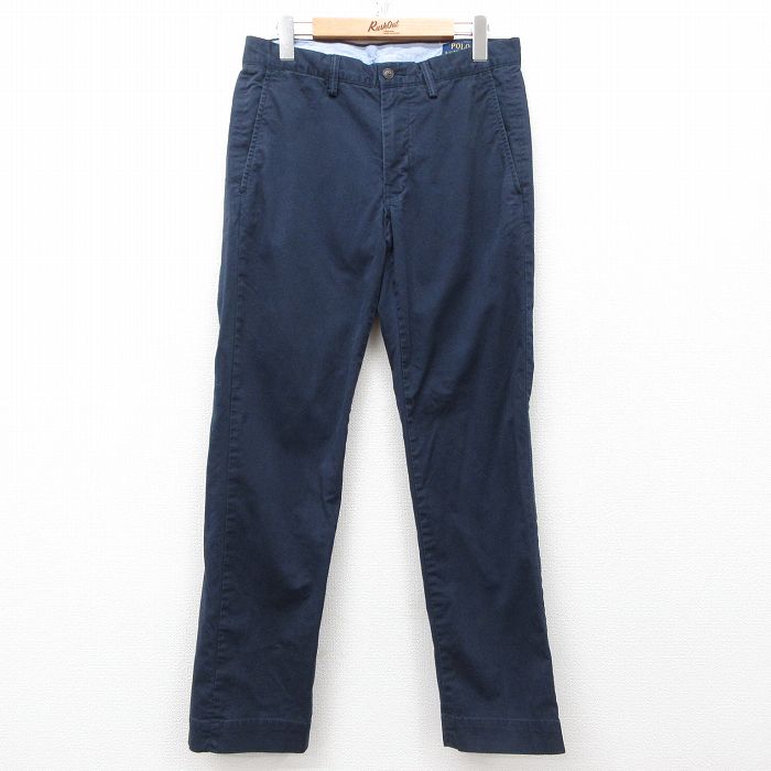 W31★古着 ラルフローレン Ralph Lauren ブランド パンツ メンズ 紺 ネイビー 25mar24 中古 ボトムス ロング