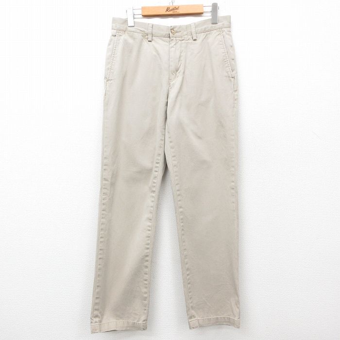 W30★古着 ラルフローレン Ralph Lauren ブランド パンツ メンズ 90年代 90s コットン ベージュ カーキ 25mar24 中古 ボトムス ロング