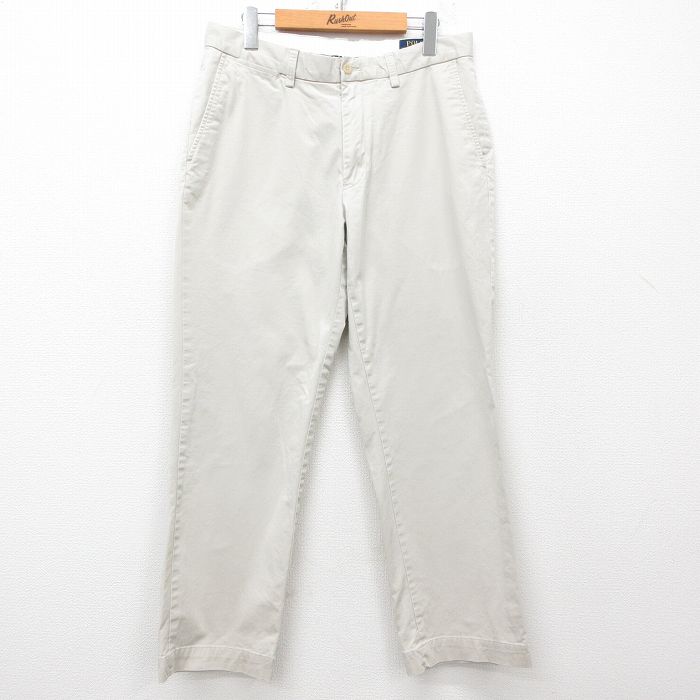 【50%OFF】W32★古着 ラルフローレン Ralph Lauren ブランド パンツ メンズ 薄ベージュ カーキ 25mar24 中古 ボトムス ロング