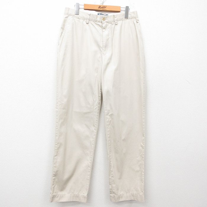 W33★古着 ラルフローレン Ralph Lauren パンツ メンズ 90年代 90s 薄ベージュ カーキ 25mar24 中古 ボトムス ロング