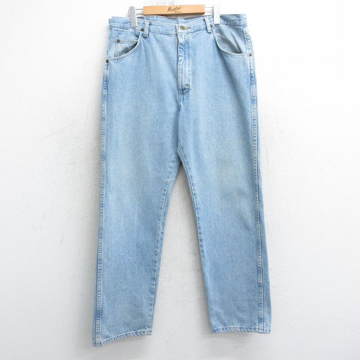 W38★古着 ラングラー Wrangler ジーンズ メンズ 00年代 00s コットン 薄紺 ネイビー デニム 25mar25 中古 ボトムス ジーパン Gパン ロング パンツ