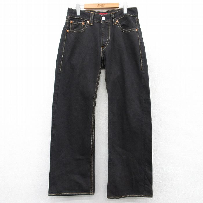 W34★古着 リーバイス Levis ジーンズ メンズ 黒 ブラック デニム 25mar25 中古 ボトムス ジーパン Gパン ロング パンツ