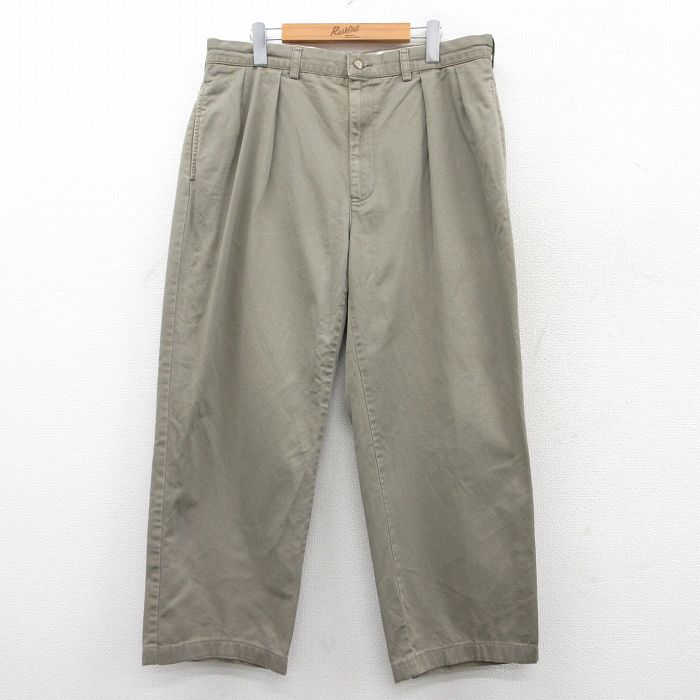 W36★古着 ラルフローレン Ralph Lauren ブランド チノ パンツ チノパン メンズ 90年代 90s ANDREW コットン 緑系 グリーン 25mar25 中古 ボトムス ロング