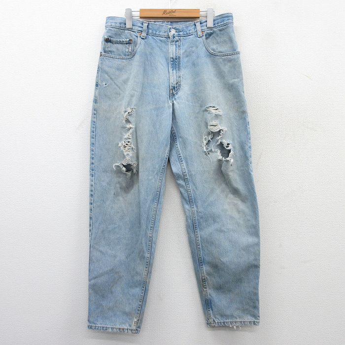 W34★古着 リーバイス Levis 560 ジーンズ メンズ 00年代 00s テーパード コットン 紺 ネイビー デニム 25mar25 中古 ボトムス ジーパン Gパン ロング パンツ