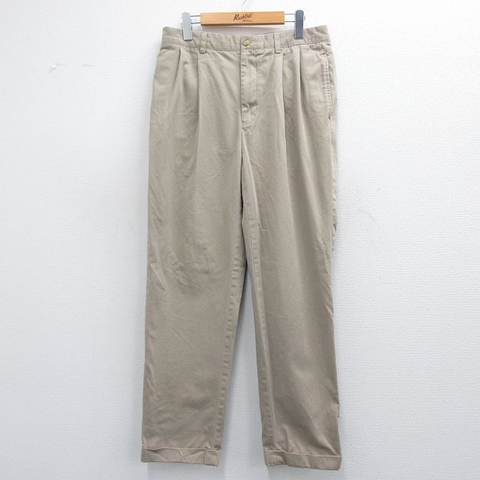 W32★古着 ラルフローレン Ralph Lauren ブランド チノ パンツ チノパン メンズ 90年代 90s HAMMOND コットン ベージュ カーキ 【spe】 25mar26 中古 ボトムス ロング