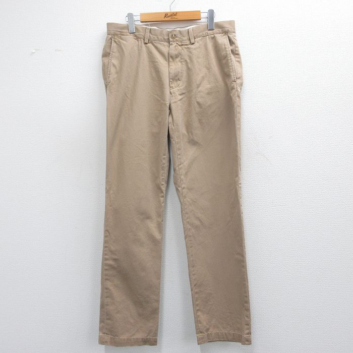 【50%OFF】W34★古着 ラルフローレン Ralph Lauren ブランド パンツ メンズ コットン ベージュ カーキ 25mar26 中古 ボトムス ロング