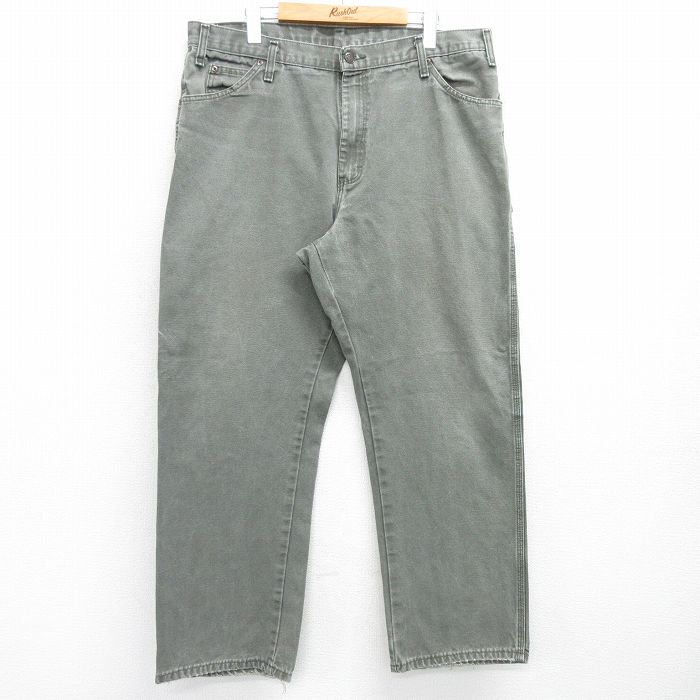 W39★古着 ディッキーズ Dickies ペインター パンツ メンズ ダック地 緑系 グリーン 25mar26 中古 ボトムス ロング
