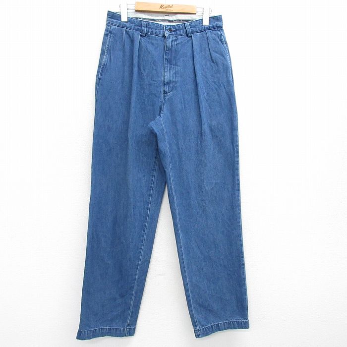 W31★古着 ラルフローレン Ralph Lauren ブランド ジーンズ メンズ コットン 紺 ネイビー デニム 25mar26 中古 ボトムス ジーパン Gパン ロング パンツ