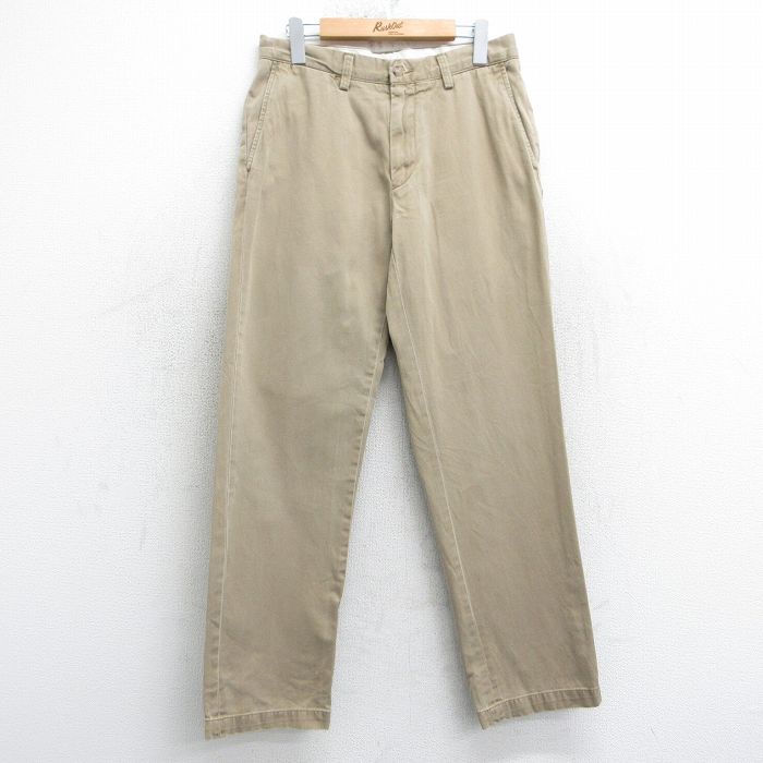 W30★古着 ラルフローレン Ralph Lauren ブランド チノ パンツ チノパン メンズ コットン ベージュ カーキ 25mar26 中古 ボトムス ロング