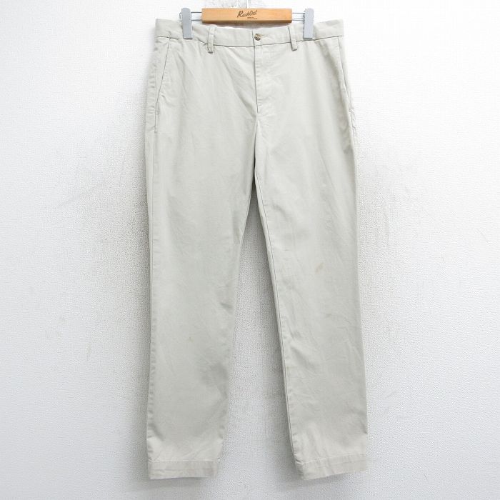 W34★古着 ラルフローレン Ralph Lauren ブランド チノ パンツ チノパン メンズ 薄ベージュ カーキ 25mar26 中古 ボトムス ロング