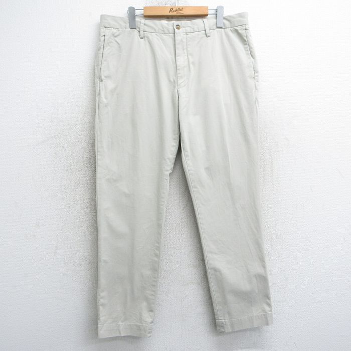 W37★古着 ラルフローレン Ralph Lauren ブランド チノ パンツ チノパン メンズ 薄ベージュ カーキ 25mar26 中古 ボトムス ロング