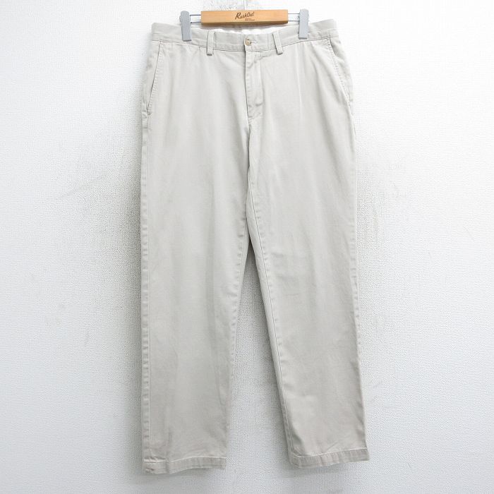 W34★古着 ラルフローレン Ralph Lauren ブランド チノ パンツ チノパン メンズ コットン 薄ベージュ カーキ 25mar26 中古 ボトムス ロング