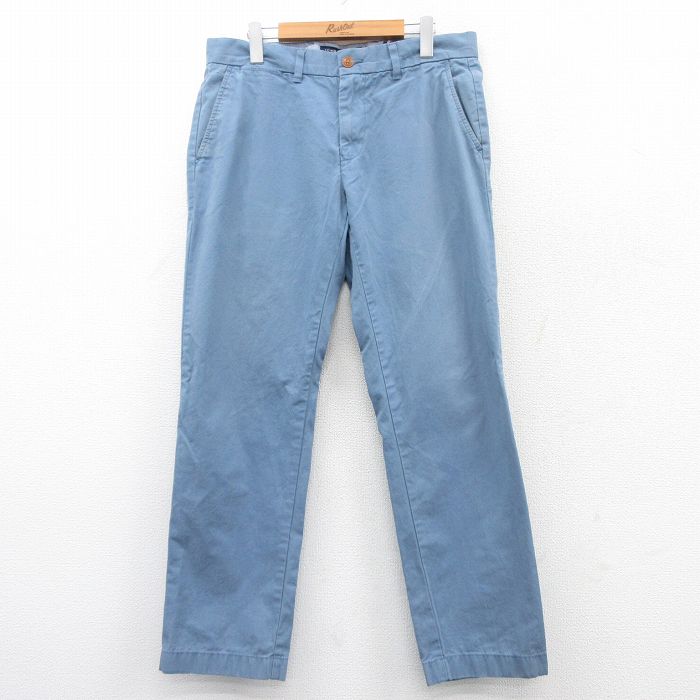 【50%OFF】W33★古着トミーヒルフィガー ブランド パンツ メンズ コットン 薄紺 ネイビー 25mar26 中古 ボトムス ロング