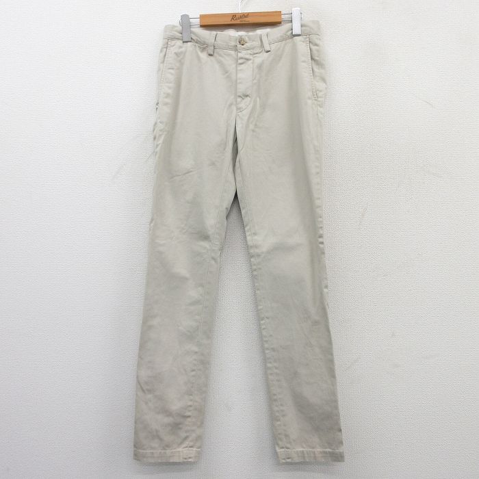 W30★古着ラルフローレン ブランド パンツ メンズ コットン 薄ベージュ カーキ 25mar26 中古 ボトムス ロング