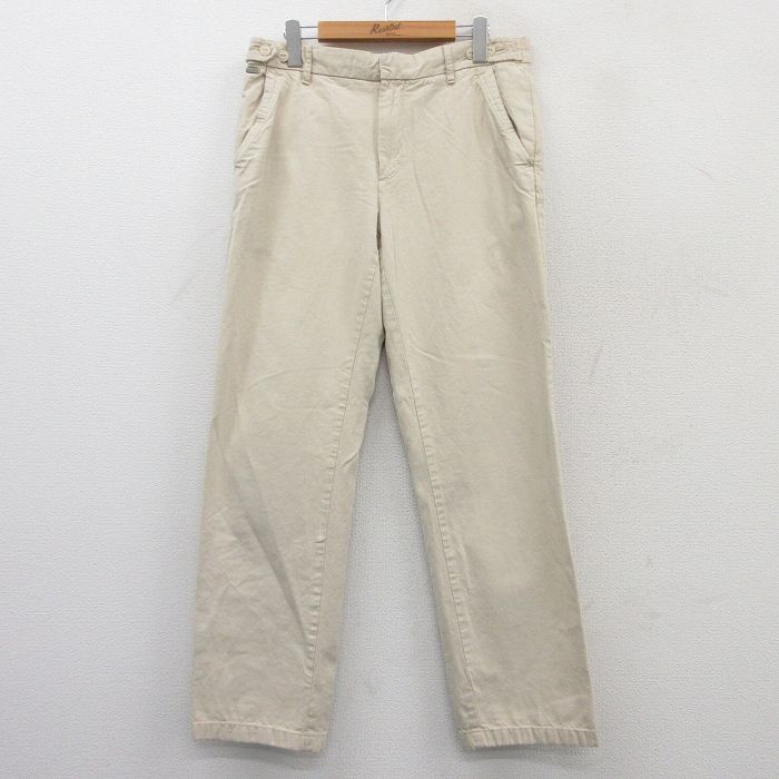 W32★古着トミーヒルフィガー ブランド パンツ メンズ コットン 薄ベージュ カーキ 25mar26 中古 ボトムス ロング