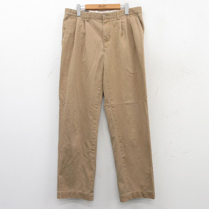 W34★古着ラルフローレン ブランド チノ パンツ チノパン メンズ 茶 ブラウン 【spe】 25mar26 中古 ボトムス ロング