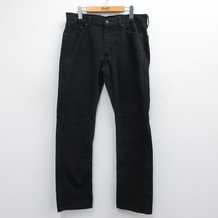 W34★古着 リーバイス Levis 513 ジーンズ メンズ 黒 ブラック デニム 25mar27 中古 ボトムス ジーパン Gパン ロング パンツ