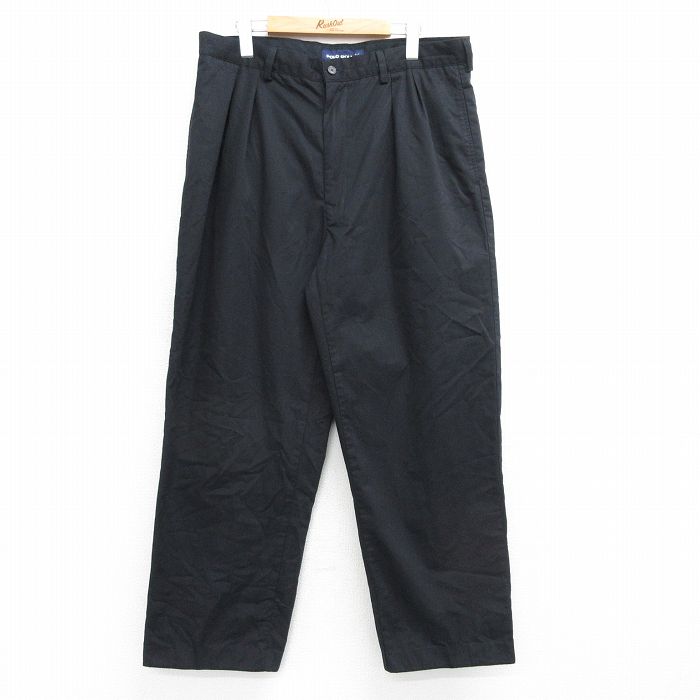 W36★古着 ラルフローレン Ralph Lauren ポロゴルフ ブランド パンツ メンズ 黒 ブラック 【spe】 25mar27 中古 ボトムス ロング