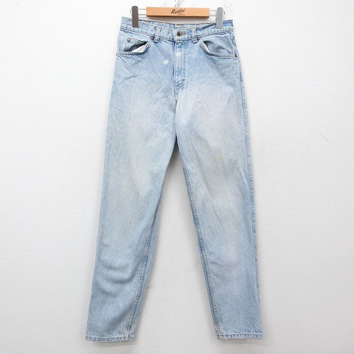 W29★古着 ジーンズ リーバイス Levis 550 メンズ コットン USA製 薄紺 ネイビー デニム 25mar27 中古 ボトムス ジーパン Gパン ロング パンツ