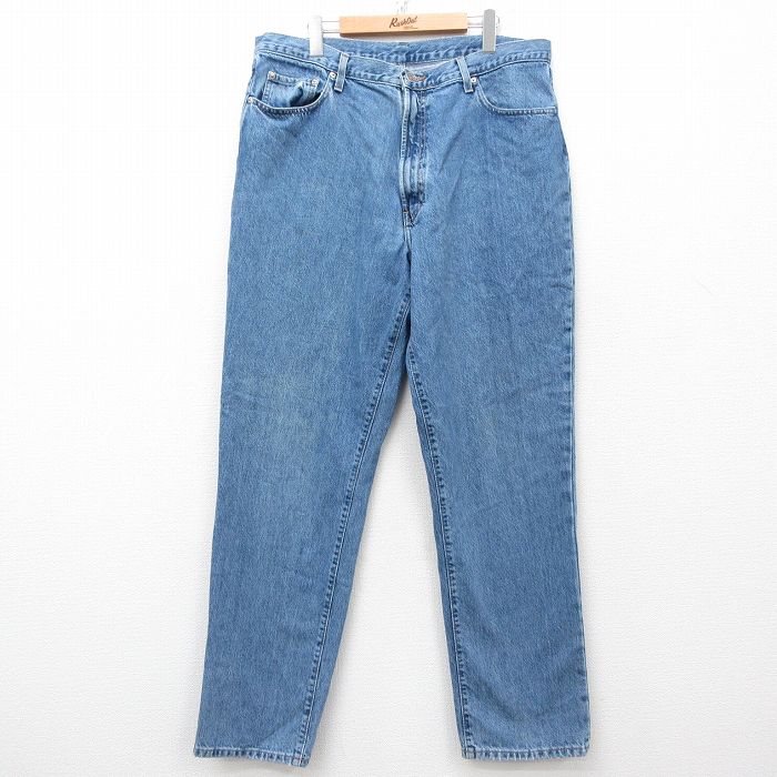 W38★古着 ラルフローレン Ralph Lauren ブランド ジーンズ メンズ 90年代 90s テーパード コットン USA製 紺 ネイビー デニム 25mar27 中古 ボトムス ジーパン Gパン ロング パンツ