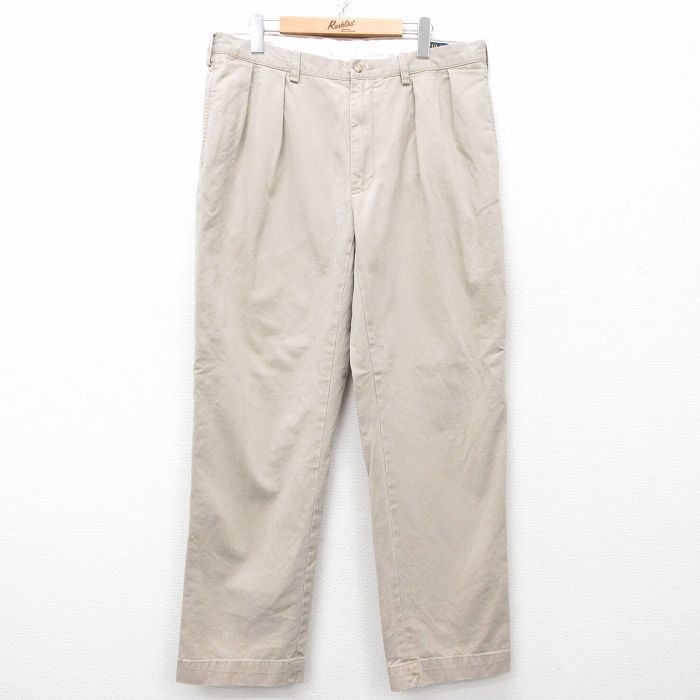 W36★古着 ラルフローレン Ralph Lauren ブランド パンツ メンズ コットン ベージュ カーキ 25mar27 中古 ボトムス ロング