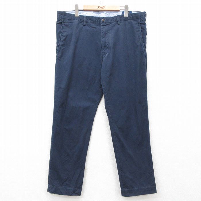 W40★古着 ラルフローレン Ralph Lauren ブランド パンツ メンズ 大きいサイズ 紺 ネイビー 25mar27 中古 ボトムス ロング
