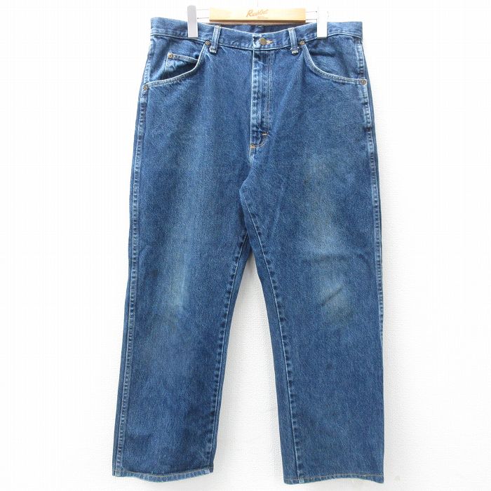 【50%OFF】W35★古着 ラングラー Wrangler ジーンズ メンズ 00年代 00s 紺 ネイビー デニム 25mar27 中古 ボトムス ジーパン Gパン ロング パンツ