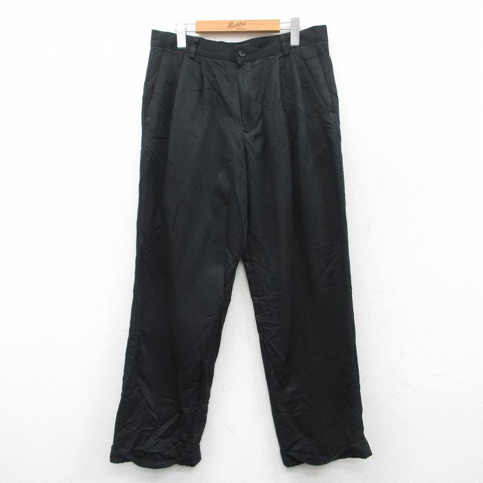 【50%OFF】W33★古着 ドッカーズ パンツ メンズ 黒 ブラック 25mar27 中古 ボトムス ロング