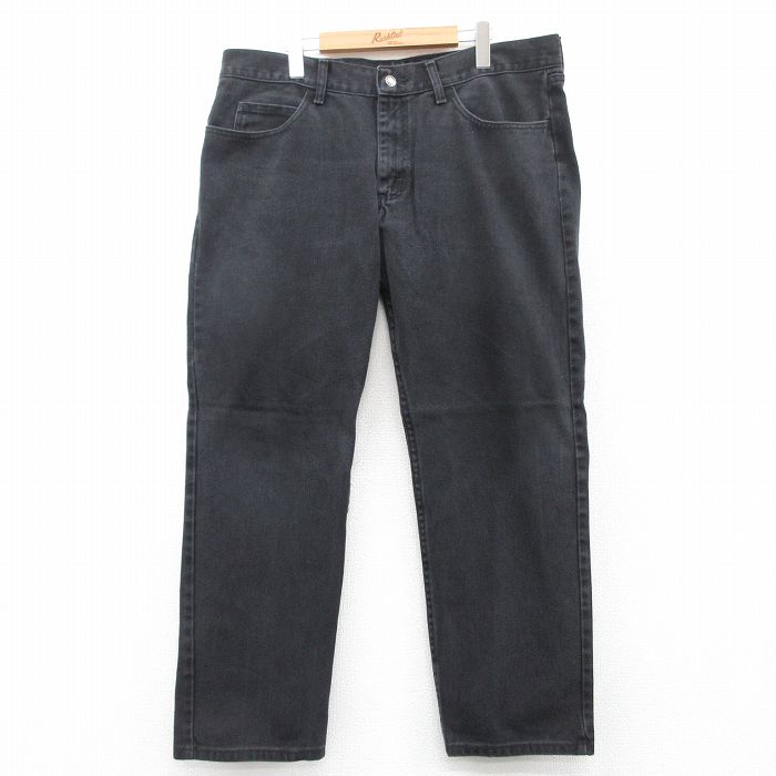 W38★古着 リー Lee ジーンズ メンズ コットン 黒 ブラック 25mar27 中古 ボトムス ジーパン Gパン ロング パンツ