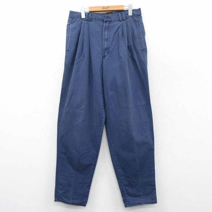 【50%OFF】W33★古着 ビューグルボーイ パンツ メンズ 90年代 90s コットン タロン 紺 ネイビー 【spe】 25mar27 中古 ボトムス ロング