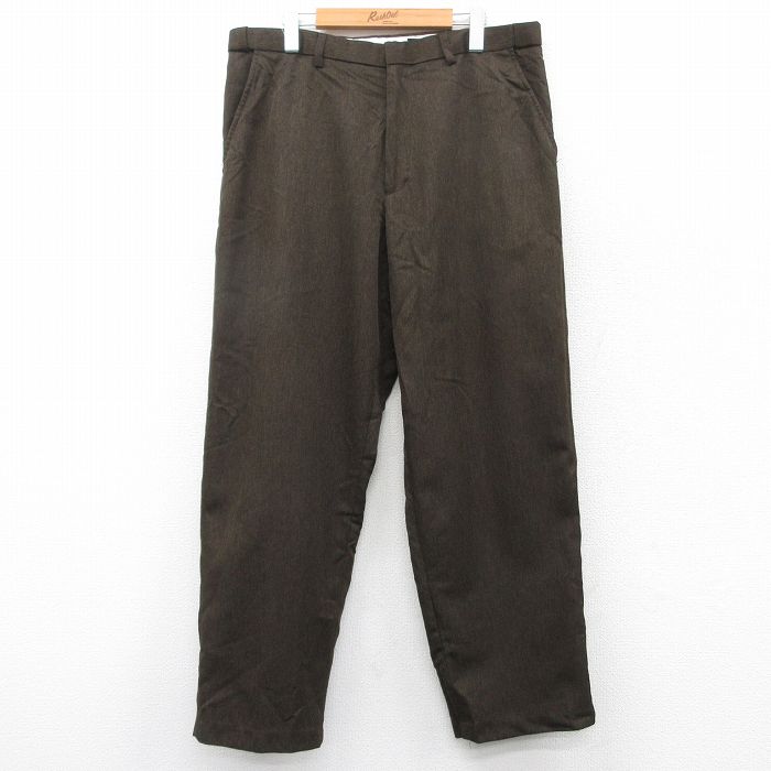 【20%OFF】W36★古着 ピューリタン スラックス パンツ メンズ 00年代 00s こげ茶 ブラウン 25mar27 中古 ボトムス ロング