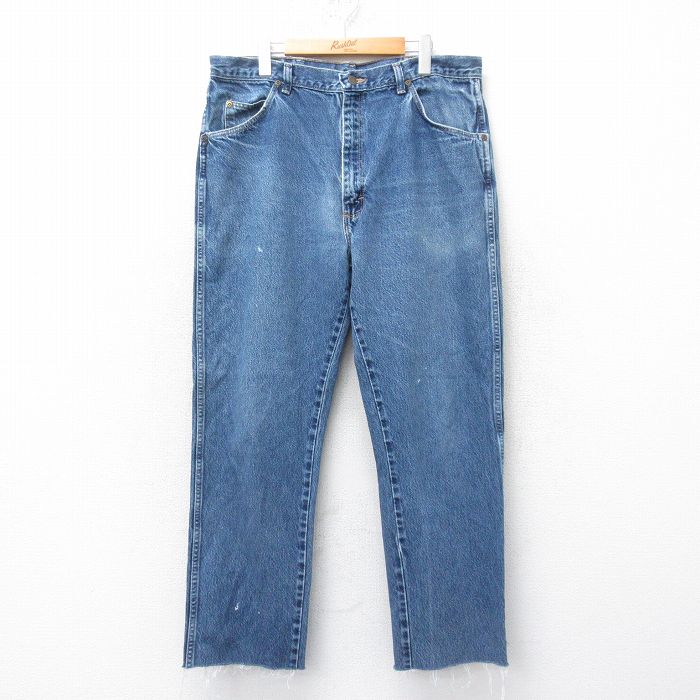 W37★古着 ラングラー Wrangler ジーンズ メンズ 00年代 00s 紺 ネイビー デニム 25mar27 中古 ボトムス ジーパン Gパン ロング パンツ