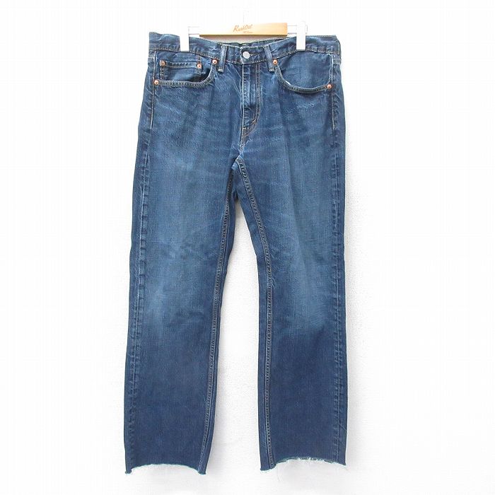 W35★古着 リーバイス Levis 559 ジーンズ メンズ ヒゲ コットン 紺 ネイビー デニム 25mar27 中古 ボトムス ジーパン Gパン ロング パンツ