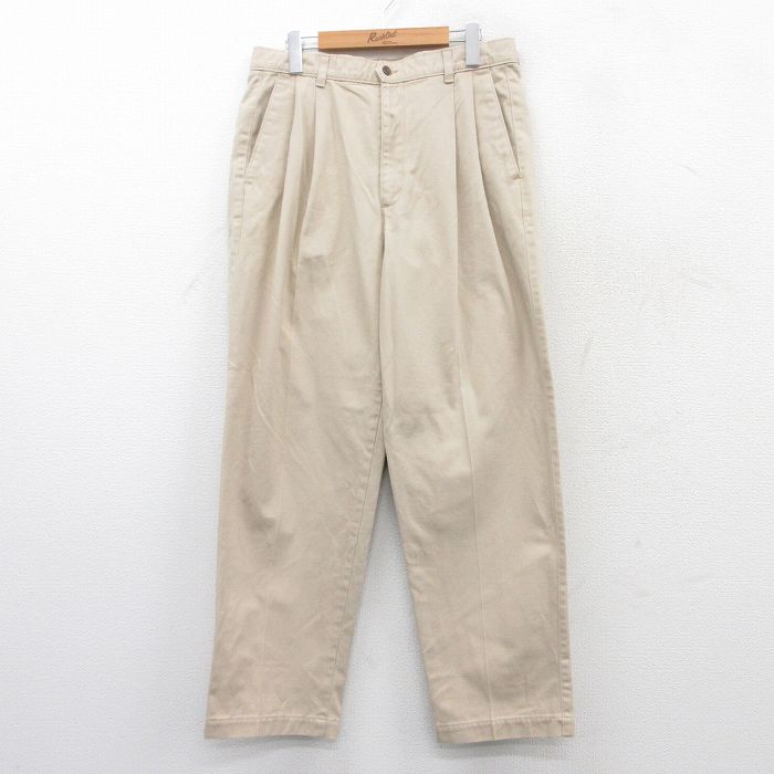 W32★古着 ドッカーズ パンツ メンズ 90年代 90s コットン USA製 ベージュ カーキ 25mar28 中古 ボトムス ロング