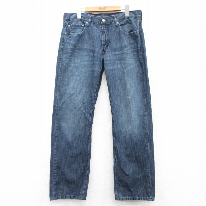 W35★古着 リーバイス Levis 559 ジーンズ メンズ ヒゲ コットン 紺 ネイビー デニム 25mar28 中古 ボトムス ジーパン Gパン ロング パンツ