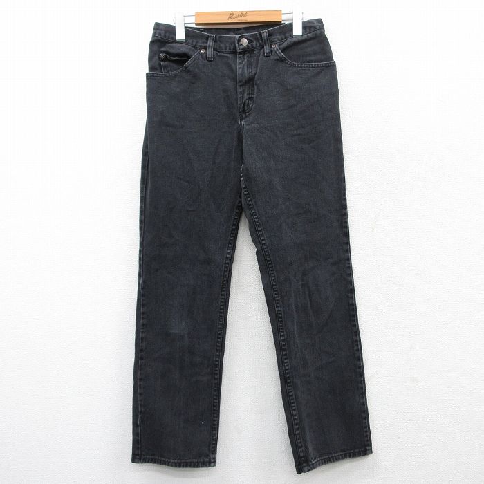 W31★古着 リー Lee ジーンズ メンズ コットン 黒 ブラック 25mar28 中古 ボトムス ジーパン Gパン ロング パンツ