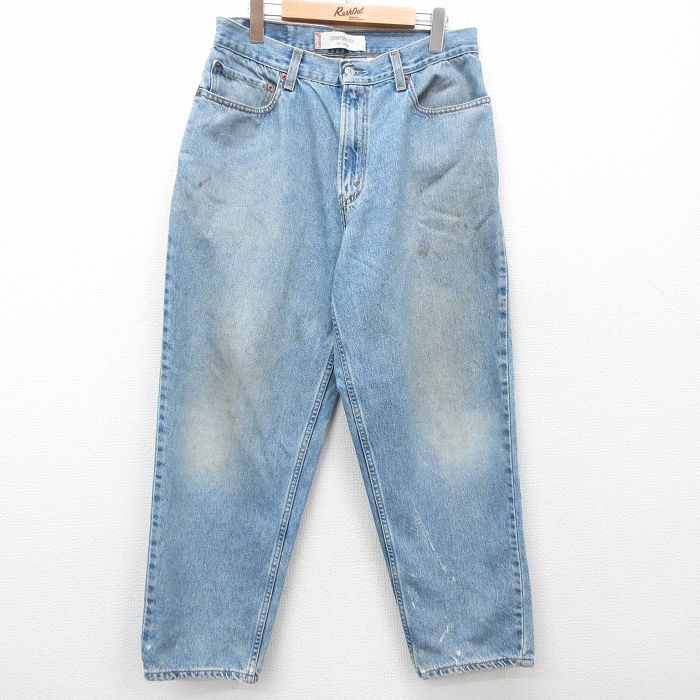 W34★古着 リーバイス Levis 560 ジーンズ メンズ テーパード コットン 紺 ネイビー デニム 25mar28 中古 ボトムス ジーパン Gパン ロング パンツ