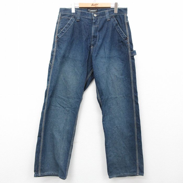 W33★古着 ラルフローレン Ralph Lauren ポロジーンズ ペインター パンツ メンズ コットン 紺 ネイビー デニム 25mar28 中古 ボトムス ジーパン Gパン ロング