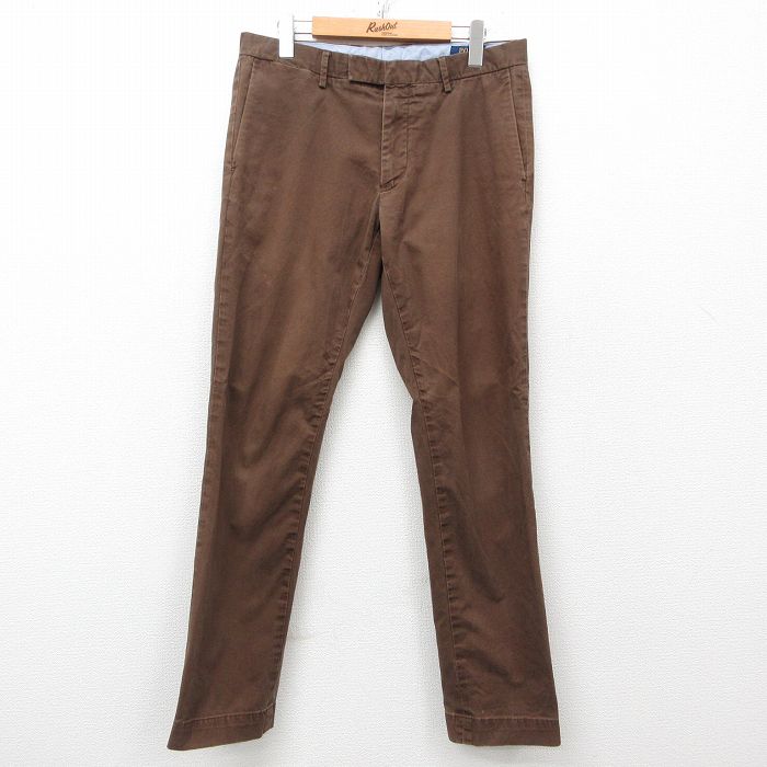 W32★古着 ラルフローレン Ralph Lauren ブランド パンツ メンズ 茶 ブラウン 25mar28 中古 ボトムス ロング