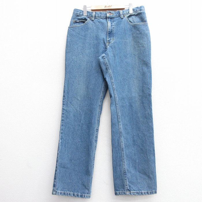 W36★古着 リー Lee ジーンズ メンズ コットン 紺 ネイビー デニム 25mar28 中古 ボトムス ジーパン Gパン ロング パンツ