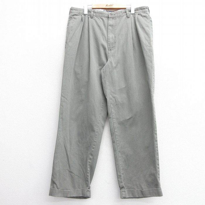W38★古着 ラルフローレン Ralph Lauren ブランド チノ パンツ チノパン メンズ 90年代 90s HAMMOND コットン グレー系 25mar28 中古 ボトムス ロング