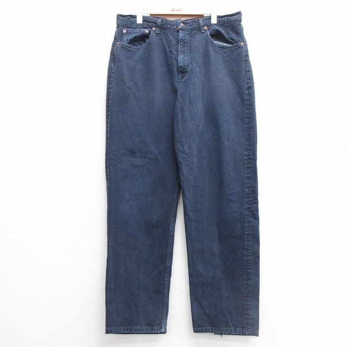 W38★古着 リーバイス Levis 555 ジーンズ メンズ 90年代 90s コットン USA製 紺 ネイビー デニム 25mar28 中古 ボトムス ジーパン Gパン ロング パンツ