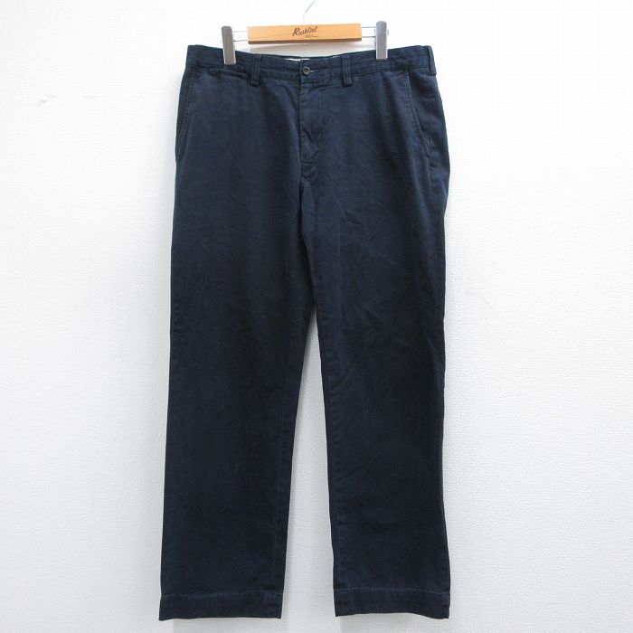 W36★古着 ラルフローレン Ralph Lauren ブランド パンツ メンズ コットン 紺 ネイビー 25mar29 中古 ボトムス ロング