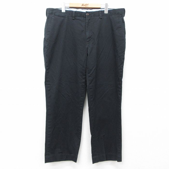 W40★古着 ラルフローレン Ralph Lauren ブランド パンツ メンズ 大きいサイズ 黒 ブラック 25mar29 中古 ボトムス ロング