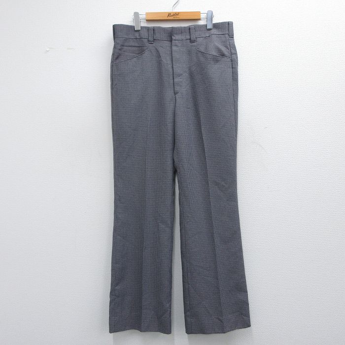 【50%OFF】W36★古着 リーバイス Levis スラックス パンツ メンズ 80年代 80s パナテラ グレー他 チェック 25mar29 中古 ボトムス ロング
