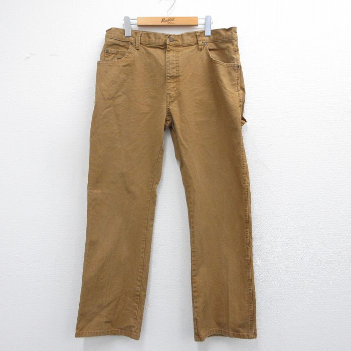 W36★古着 ディッキーズ Dickies ペインター パンツ メンズ ダック地 茶 ブラウン 25mar29 中古 ボトムス ロング