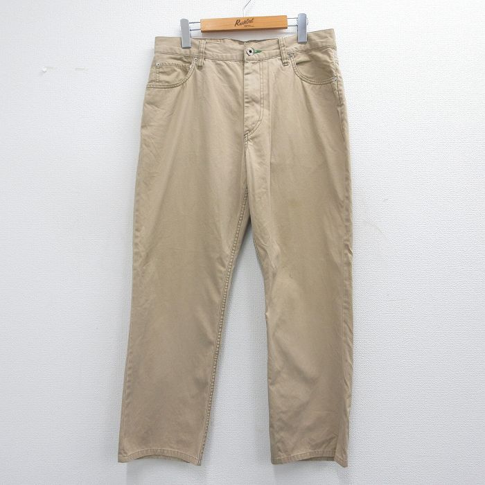 【50%OFF】W35★古着 トミーヒルフィガー TOMMY HILFIGER ブランド パンツ メンズ コットン ベージュ カーキ 25mar29 中古 ボトムス ロング