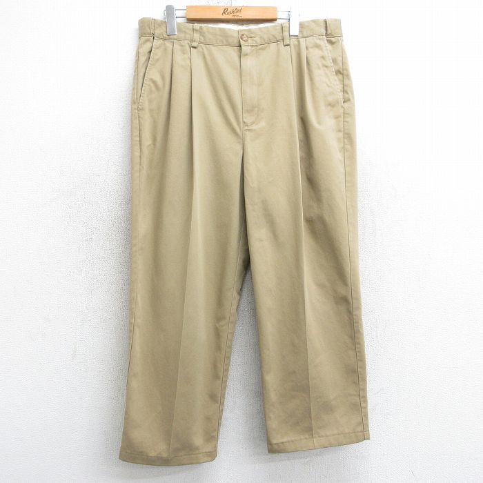 W35★古着 エルエルビーン LLBEAN チノ パンツ チノパン メンズ 00年代 00s コットン ベージュ カーキ 25mar29 中古 ボトムス ロング