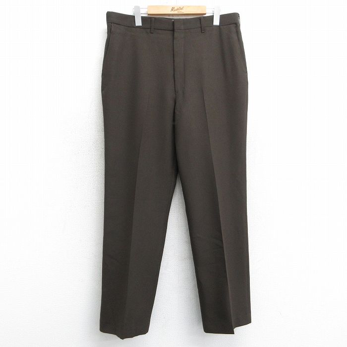 W35★古着 ピューリタン スラックス パンツ メンズ 濃茶 ブラウン 25mar29 中古 ボトムス ロング
